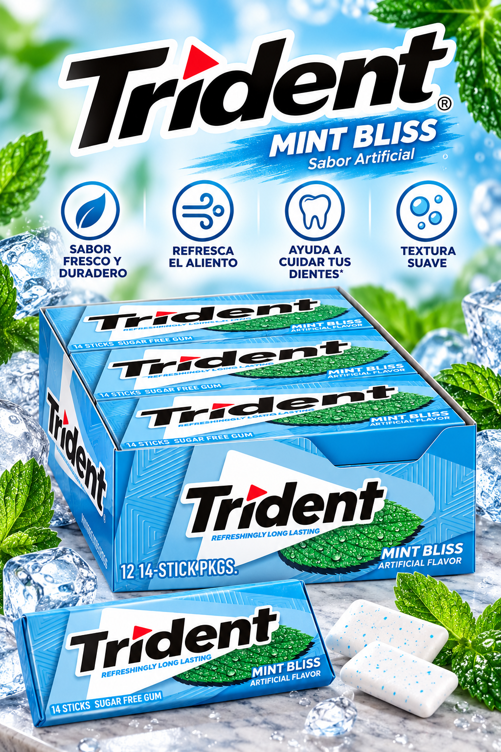 TRIDENT SLAB 5S MENTA POS 30/18