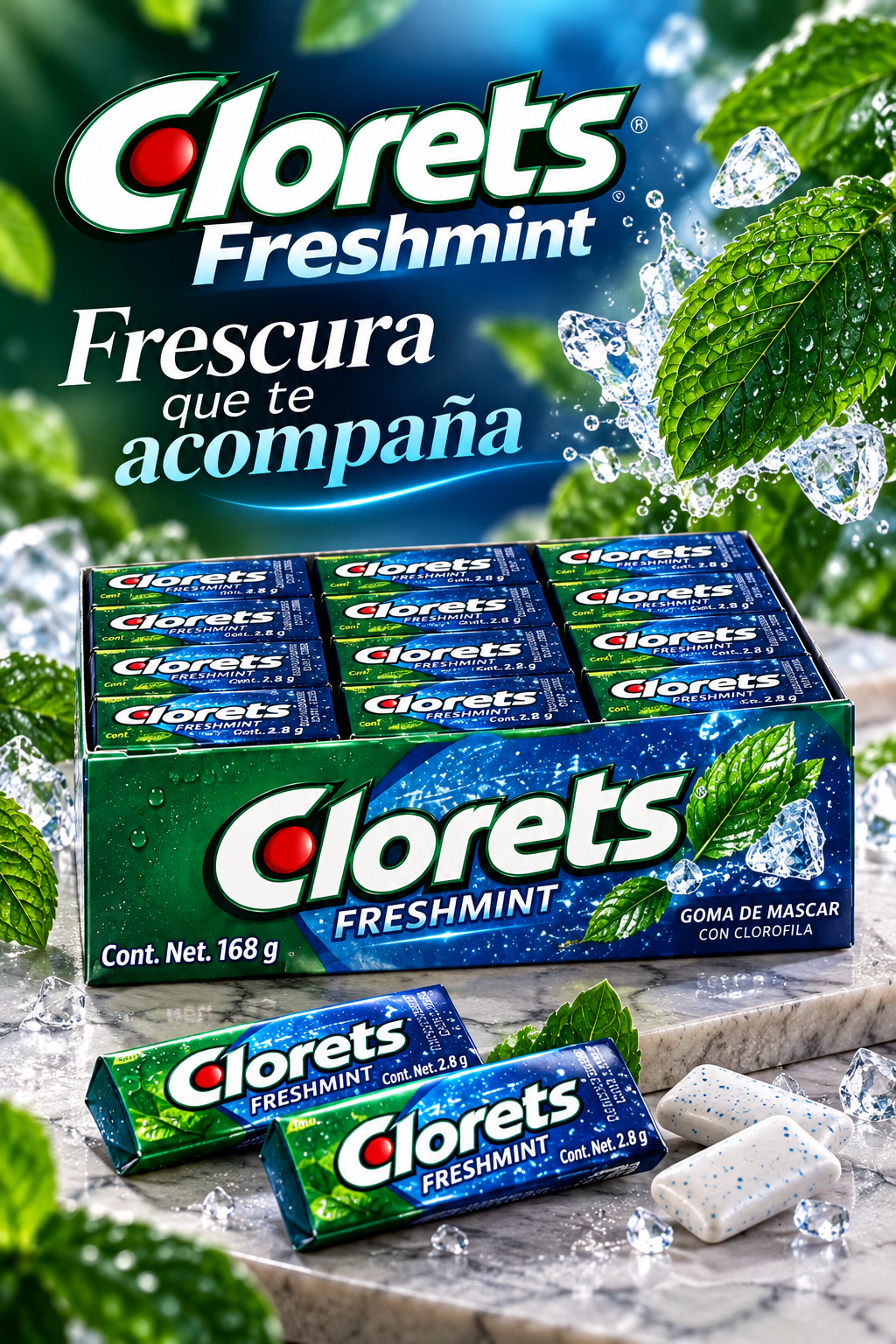 CLORETS CHICLE AZUL 32/60