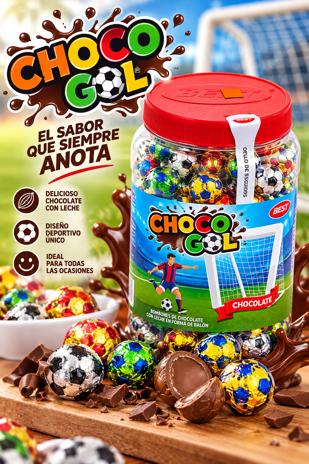 BOLITAS CHOCO GOL EN POTE 12/150