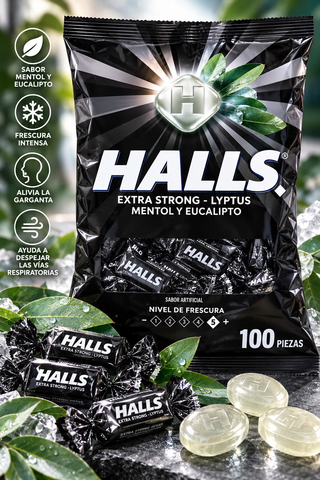 HALLS EXTRA FUERTE 30/100