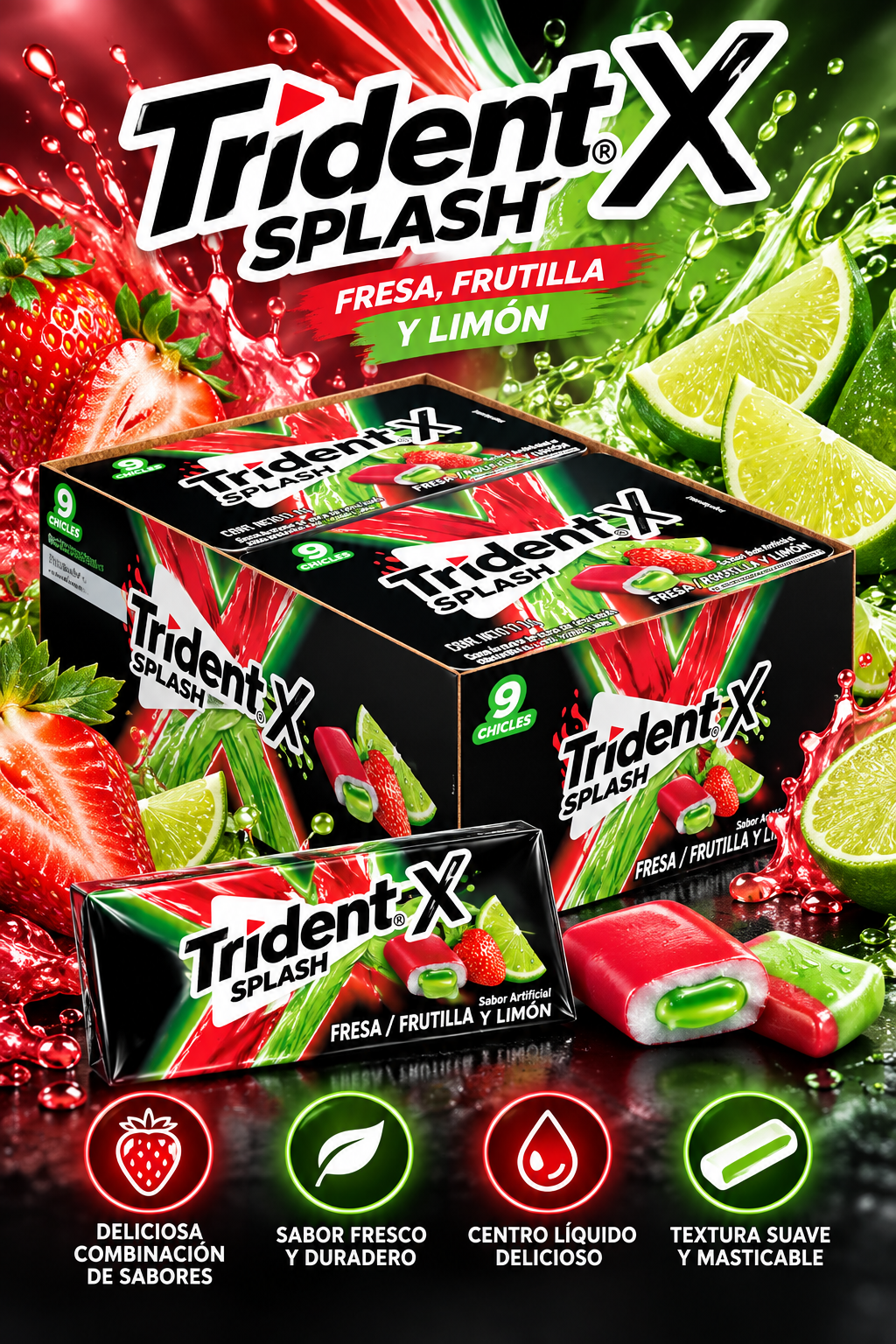 TRIDENT SPLASH FRESA Y LIMON