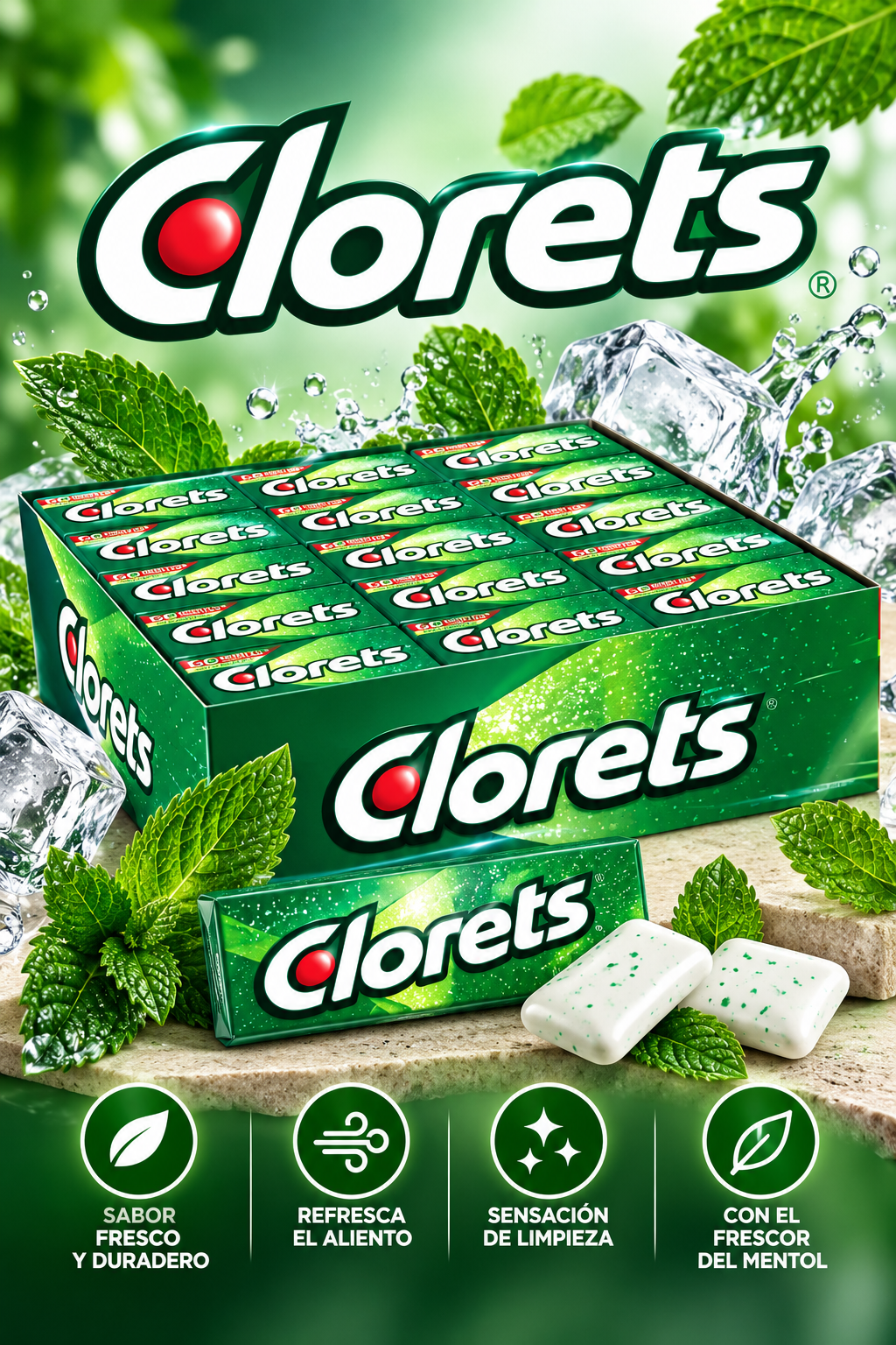 CHICLE CLORETS VERDES 32/100